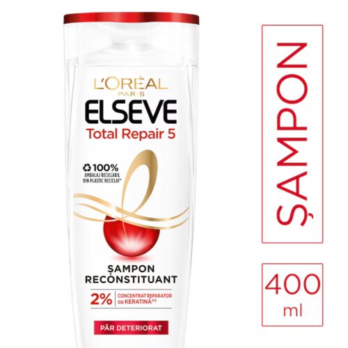 L'Oreal Paris Sampon Elseve Total Repair 5 pentru par deteriorat, 400 ml